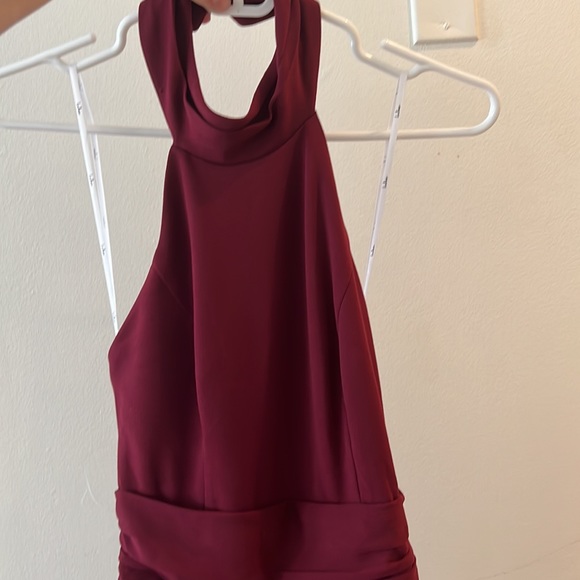 —SOLD— Lulus Burgundy Halter Romper - Picture 6 of 6